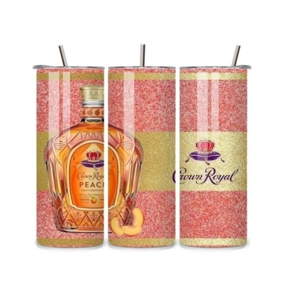 Handmade Other - Crown Royal Peach 20oz Stainless Steel Tumbler